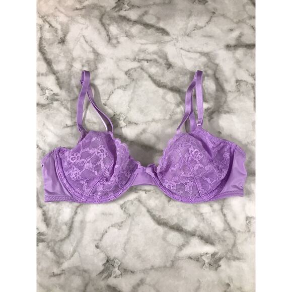 Vintage Victoria Secret Unlined Underwire SEXY Floral Lace Bra Y2K 36B UNPADDED - Picture 1 of 8